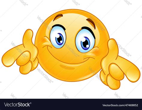 Double Thumbs Up Pointing Emoticon Royalty Free Vector Image
