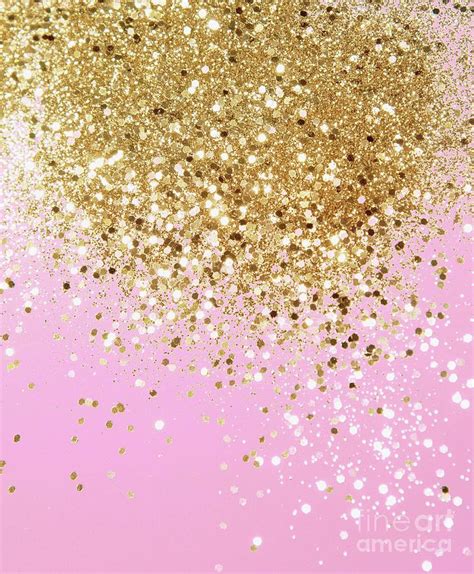 Gold Pink Glitter 1 Faux Glitter Shiny Decor Art Mixed Media By