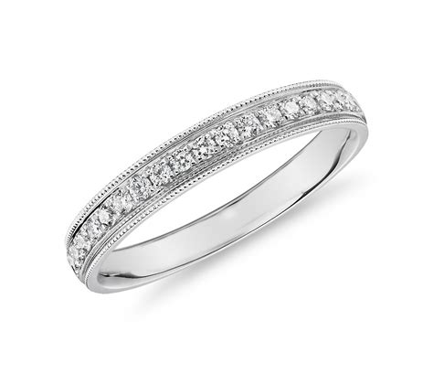 Channel Set Milgrain Diamond Female Ring In Platinum 15
