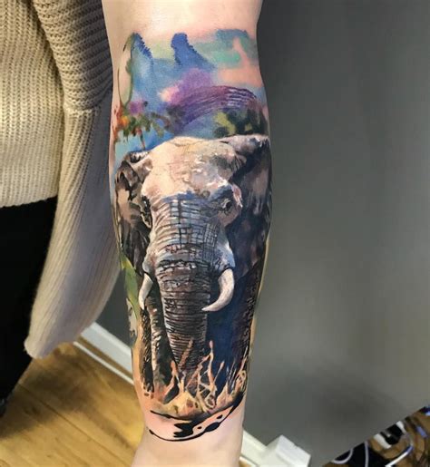 Realistic Elephant Tattoo By Paulina Lukasik Tattoopaulina