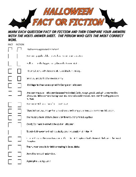 For many people, math is probably their least favorite subject in school. Halloween Fact or Fiction DIGITAL DOWNLOAD Trivia Game | Etsy