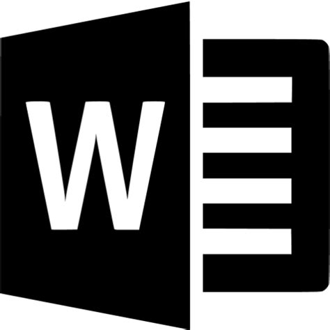 Black Microsoft Word Icon Free Black Office Icons