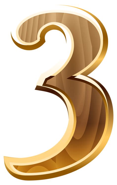 Golden Number Three Transparent Png Clip Art Image Gallery Images