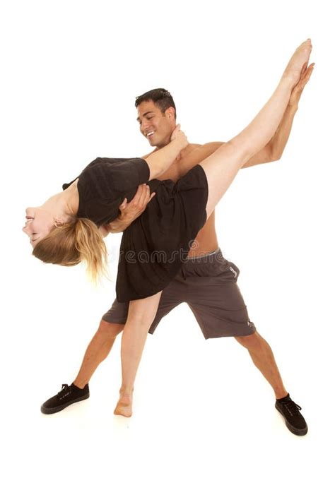 Man Holding Woman Legs Around Waist Body Close Stock Image Image Of