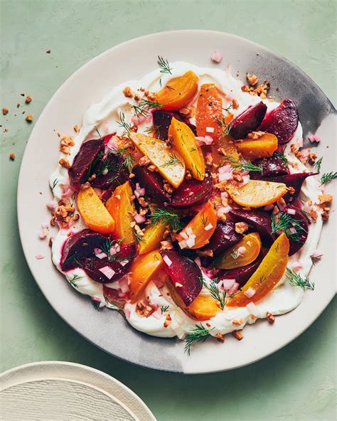 roasted beet salad with labneh evergreen kitchen