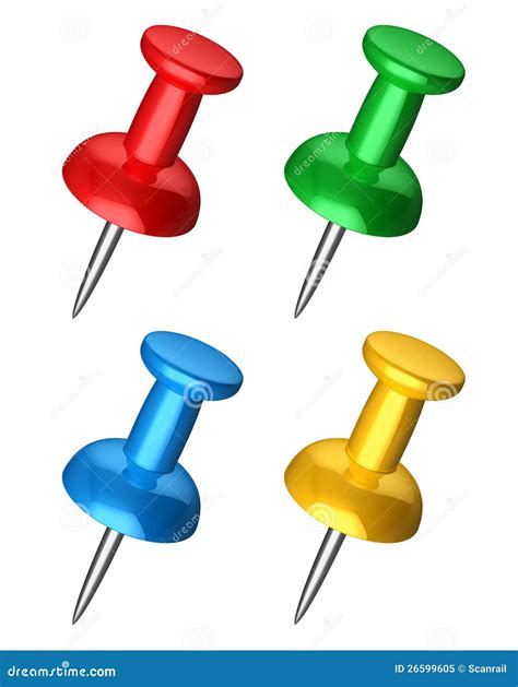 Set Of Color Pushpins Stock Illustration Illustration Of Pinned 26599605