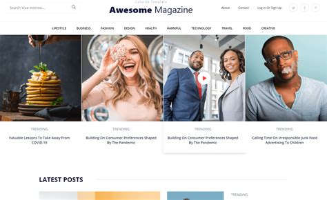 Free Bootstrap Magazine Template Printable Templates