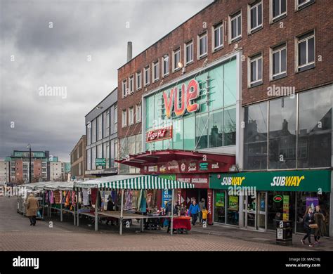 The Town Centre Of Newcastle Under Lyme In Staffordshire Stock Photo