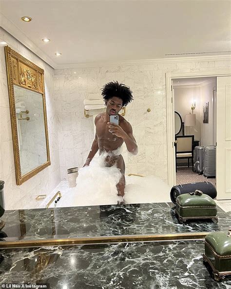 lil nas x shares nude selfies while enjoying bubble bath in belgium and his fans go wild