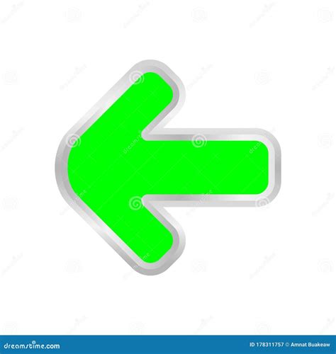 Green Arrow Pointing Left Isolated On White Clip Art Green Arrow Icon