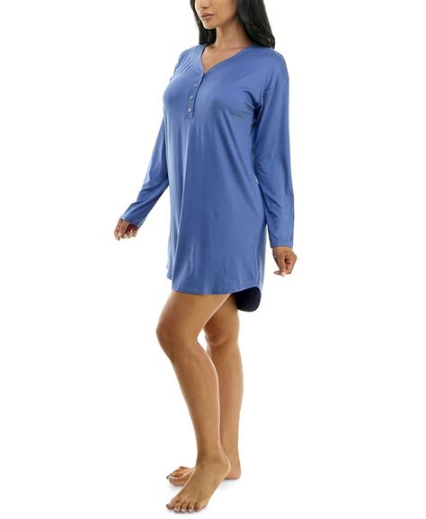 Roudelain Womens Long Sleeve Henley Sleepshirt Macys