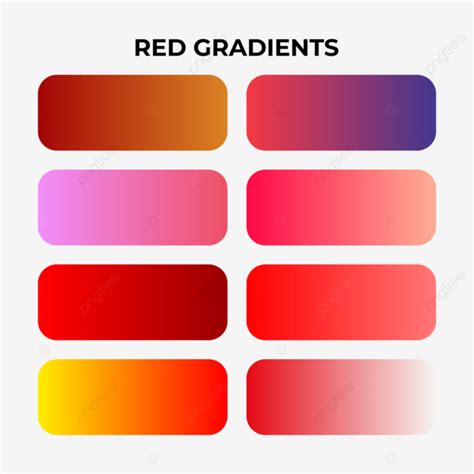 Gambar Set Palet Warna Gradien Merah Vektor Skema Warna Palet Vektor