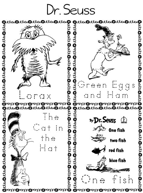 Free Dr Seuss Printables For Kindergarten Printable Templates