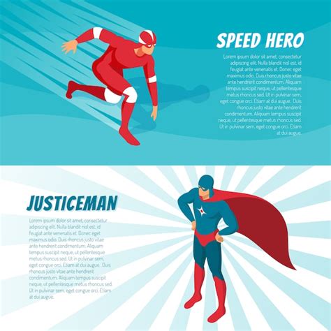 Isometric Superhero Banners Vector Free Download