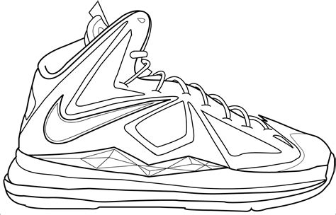 Nike Shoe Coloring Sheet Free Printable Templates