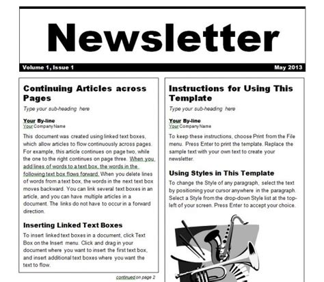 how to create your own newsletter template in word