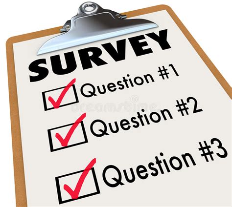 Survey Word Checklist Clipboard Polling Customers Feedback Stock