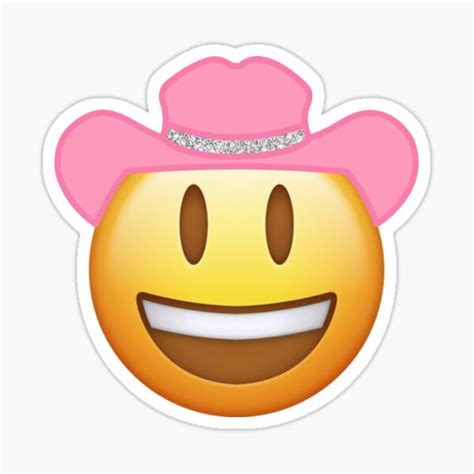 Cowboy Emoji Pink Cowgirl Hat Sticker For Sale By Bella Dickenson