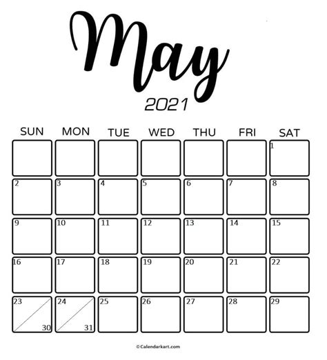 Free Printable Calendars 2021 Minimalist Monthly Templates
