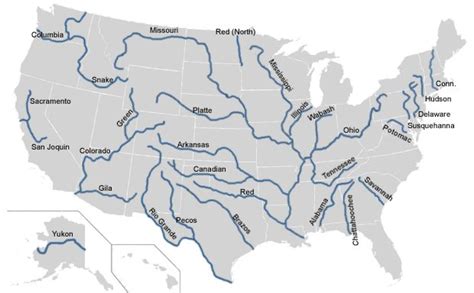 World Rivers Map Printable Us Major Rivers And Lakes Outline Map