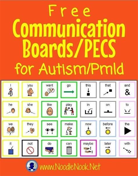 Free Communication Boards Autism Noodlenooknet Communication Board