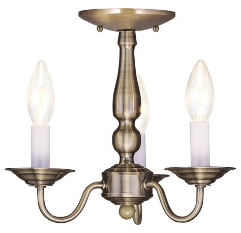 Firstlight trident brass ceiling light pendant 3702br luxury lighting. Livex Lighting Antique Brass 3 Light Semi-Flush Ceiling ...