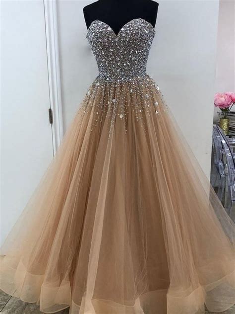 Shine Silver Beaded Sweetheart Tulle Long Prom Dresses Dpb A Line
