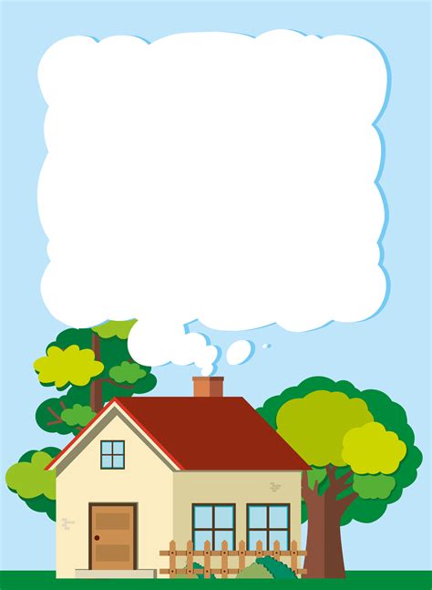 Border Template With House In The Field 369556 Vector Art At Vecteezy