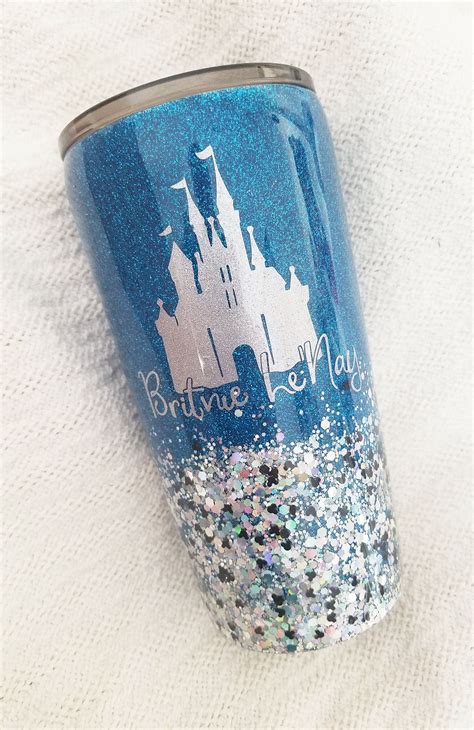 Castle Glitter Tumbler Cup Disney Glitter Tumbler Princess Glitter