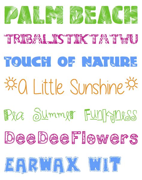 Seven Free Fun In The Sun Summer Fonts The Soccer Mom Blog