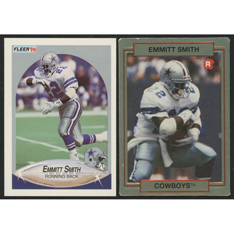 But, they all seem to be consistently desirable year after year. Lot of (2) Emmitt Smith Rookie Cards with 1990 Action Packed Rookie Update #34 RC & 1990 Fleer ...