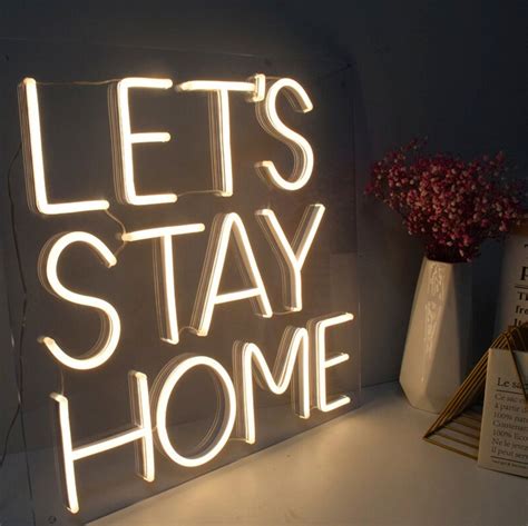 Lets Stay Home Neon Sign Custom Neon Sign Neon Wall Etsy Uk