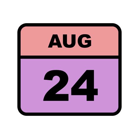 August 24th Date On A Single Day Calendar 498760 Vector Art At Vecteezy