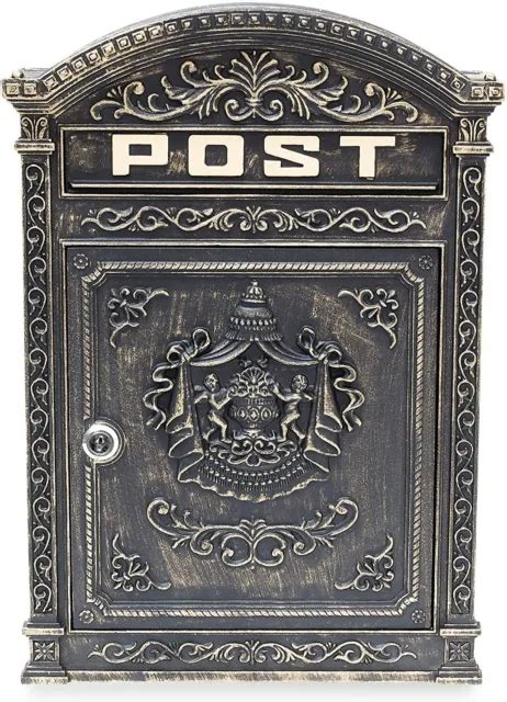 relaxdays antique letterbox english style wall mount mailbox cast aluminum £99 93 picclick uk