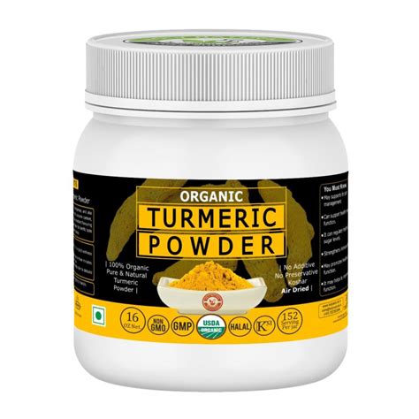 Organic Turmeric Powder Curcuma Longa 454 GM USDA Certified I 100