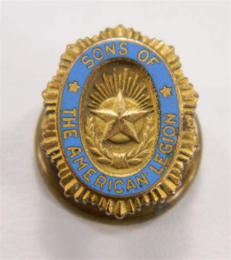 Sons Of The American Legion Vintage Oval Lapel Pin Blue Enamel Gold