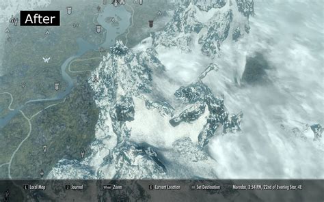 A Clear World Map With Clouds At Skyrim Nexus Mods And Community