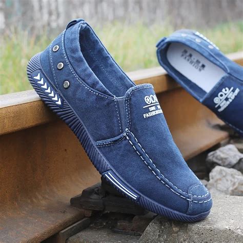 Fashion Denim Men Canvas Shoes Male Summer Sneakers Slip On Casual