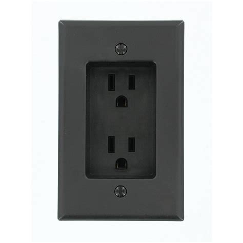 Leviton 15 Amp Residential Grade 1 Gang Recessed Duplex Outlet Black