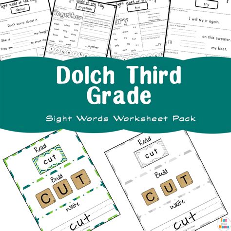 Free Dolch Third Grade Sight Words Worksheets Fun With Mama