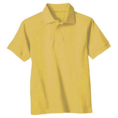 Genuine School Uniform Young Mens Yellow Short Sleeve Pique Polo Shirt