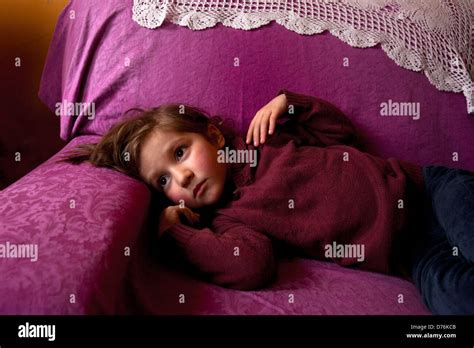 4 Year Old Boy Waking Up From Siesta Stock Photo Alamy
