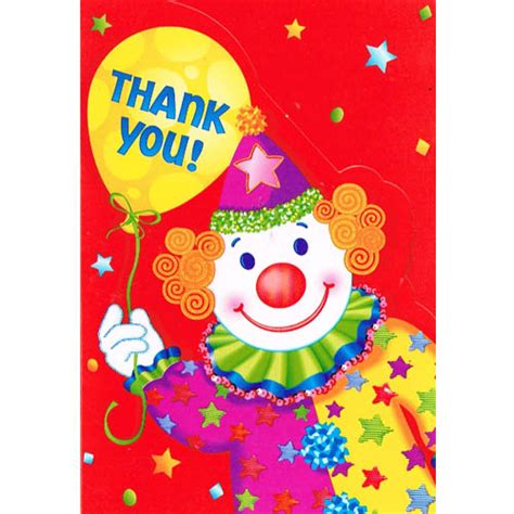 Thank you for the warm birthday wishes dear, i am glad we have more time together. Happy Birthday 'Juggles the Clown' Thank You Notes w ...