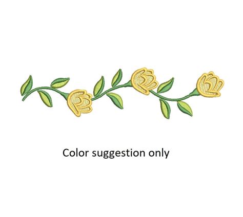 Rose Border Embroidery Design Floral Fill Stitch Roses Etsy Uk