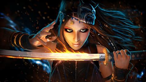 Warrior Girl Wallpaper