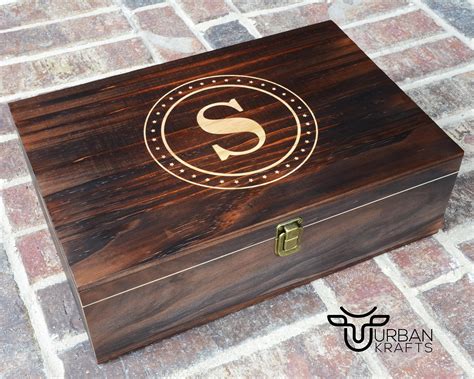 Wooden Box Engraved Custom Wood Box With Hinged Lid Personalized