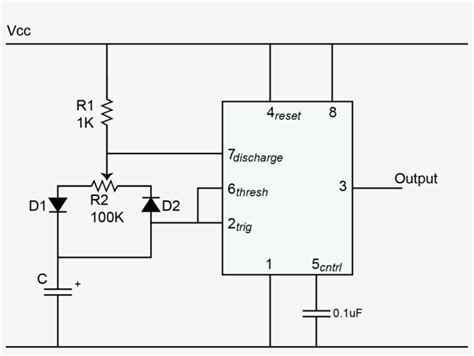 The Duty Cycle In This Circuit Will Be 50 When The 555 Timer