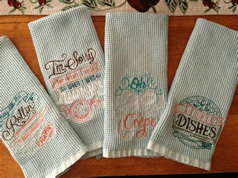 Set Of 4 Kitchen Towels With Sayings