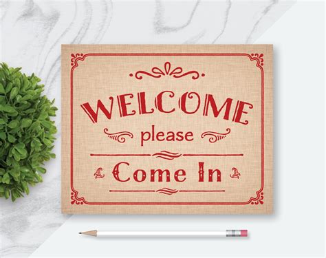 Open Printable Sign Welcome Please Come In Printable Sign Etsy Uk