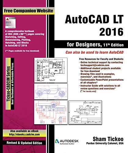 Autocad Lt 2016 For Designers 11th Edition Tickoo Purdue Univ And